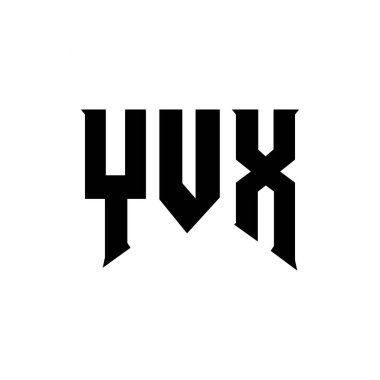 Teknoloji şirketi için YVX harf logosu tasarımı. YVX logo tasarımı siyah ve beyaz renk kombinasyonu. YVX logosu, YVX vektörü, YVX tasarımı, YVX simgesi, YVX alfabesi. YVX tipografi logosu tasarımı