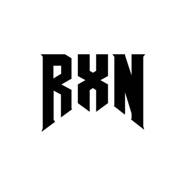 Teknoloji şirketi için RXN harf logosu tasarımı. RXN logo tasarımı siyah ve beyaz renk kombinasyonu. RXN logosu, RXN vektörü, RXN tasarımı, RXN simgesi, RXN alfabesi. RXN tipografi logosu tasarımı