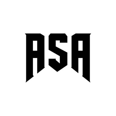 Teknoloji şirketi için ASA mektup logosu tasarımı. ASA logo tasarımı siyah-beyaz renk kombinasyonu. ASA logosu, ASA vektörü, ASA tasarımı, ASA simgesi, ASA alfabesi. ASA tipografi logosu tasarımı.