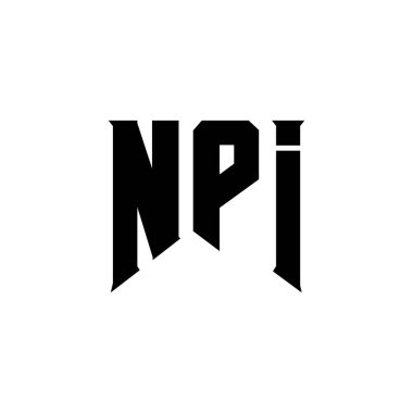 Teknoloji şirketi için NPI harf logosu tasarımı. NPI logo tasarımı siyah ve beyaz renk kombinasyonu. NPI logosu, NPI vektörü, NPI tasarımı, NPI simgesi, NPI alfabesi. NPI tipografi logosu tasarımı