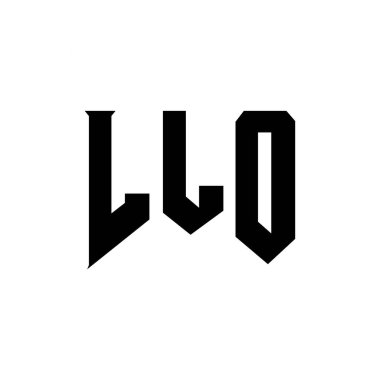 Teknoloji şirketi için LLO mektup logosu tasarımı. LLO logo tasarımı siyah ve beyaz renk kombinasyonu. LLO logosu, LLO vektörü, LLO tasarımı, LLO simgesi, LLO alfabesi. LLO tipografi logosu tasarımı