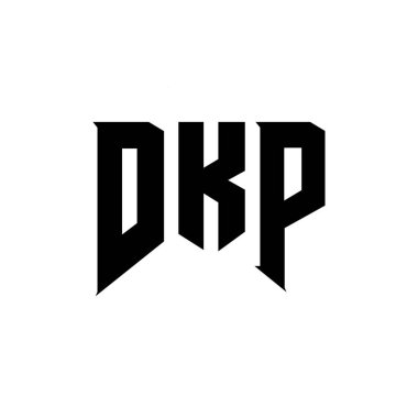 Teknoloji şirketi için DKP mektup logosu tasarımı. DKP logo tasarımı siyah ve beyaz renk kombinasyonu. DKP logosu, DKP vektörü, DKP tasarımı, DKP simgesi, DKP alfabesi. DKP tipografi logosu tasarımı