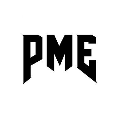 Teknoloji şirketi için PME mektup logosu tasarımı. PME logosu siyah ve beyaz renk kombinasyonu tasarladı. PME logosu, PME vektörü, PME tasarımı, PME simgesi, PME alfabesi. PME tipografi logosu tasarımı