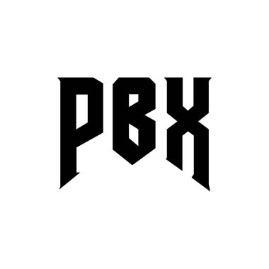 Teknoloji şirketi için PBX harf logosu tasarımı. PBX logo tasarımı siyah ve beyaz renk kombinasyonu. PBX logosu, PBX vektörü, PBX tasarımı, PBX simgesi, PBX alfabesi. PBX tipografi logosu tasarımı