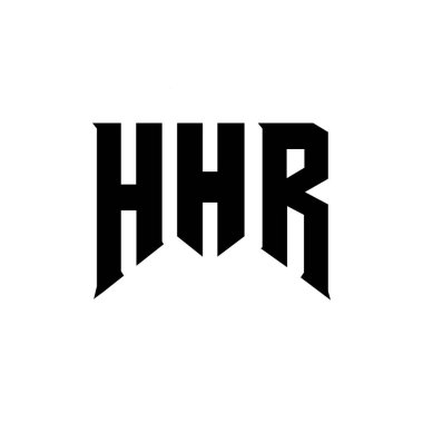Teknoloji şirketi için HHR harf logosu tasarımı. HR logosu siyah-beyaz renk kombinasyonu tasarladı. HHR logosu, HHR vektörü, HHR tasarımı, HHR simgesi, HHR alfabesi. HHR tipografi logosu tasarımı