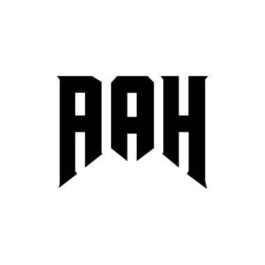 Teknoloji şirketi için AAH mektup logosu tasarımı. AAH logo tasarımı siyah ve beyaz renk kombinasyonu. AAH logosu, AAH vektörü, AAH tasarımı, AAH simgesi, AAH alfabesi. AAH tipografi logosu tasarımı.