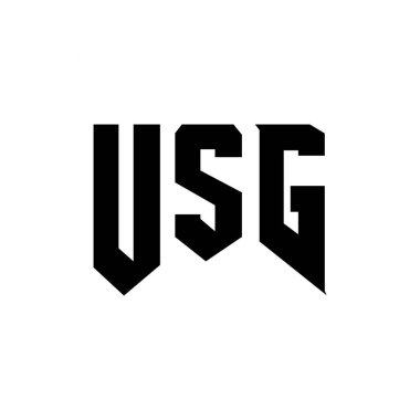 Teknoloji şirketi için USG mektup logosu tasarımı. USG logo tasarımı siyah ve beyaz renk kombinasyonu. USG logosu, USG vektörü, USG tasarımı, USG simgesi, USG alfabesi. USG tipografi logosu tasarımı