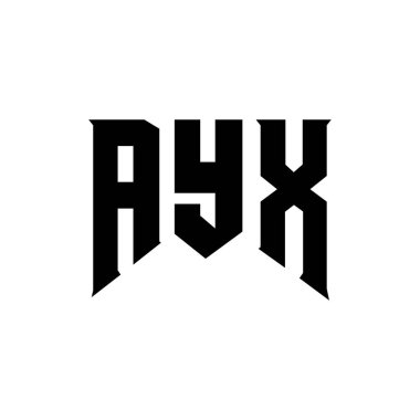 Teknoloji şirketi için AYX harf logosu tasarımı. AYX logo tasarımı siyah ve beyaz renk kombinasyonu. AYX logosu, AYX vektörü, AYX tasarımı, AYX simgesi, AYX alfabesi. AYX tipografi logosu tasarımı.