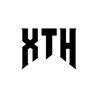 Teknoloji şirketi için XTH harfli logo tasarımı. XTH logo tasarımı siyah ve beyaz renk kombinasyonu. XTH logosu, XTH vektörü, XTH tasarımı, XTH simgesi, XTH alfabesi. XTH tipografi logosu tasarımı