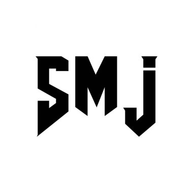 Teknoloji şirketi için SMJ harf logosu tasarımı. SMJ logo tasarımı siyah ve beyaz renk kombinasyonu. SMJ logosu, SMJ vektörü, SMJ tasarımı, SMJ simgesi, SMJ alfabesi. SMJ tipografi logosu tasarımı