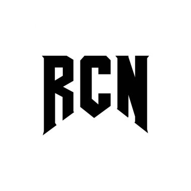 Teknoloji şirketi için RCN harf logosu tasarımı. RCN logo tasarımı siyah ve beyaz renk kombinasyonu. RCN logosu, RCN vektörü, RCN tasarımı, RCN simgesi, RCN alfabesi. RCN tipografi logosu tasarımı