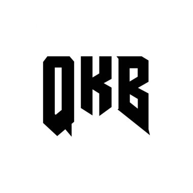 Teknoloji şirketi için QKB harf logosu tasarımı. QKB logo tasarımı siyah ve beyaz renk kombinasyonu. QKB logosu, QKB vektörü, QKB tasarımı, QKB simgesi, QKB alfabesi. QKB tipografi logosu tasarımı