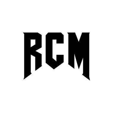 Teknoloji şirketi için RCM mektup logosu tasarımı. RCM logo tasarımı siyah ve beyaz renk kombinasyonu. RCM logosu, RCM vektörü, RCM tasarımı, RCM simgesi, RCM alfabesi. RCM tipografi logosu tasarımı