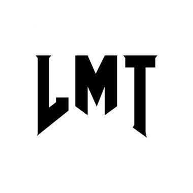 Teknoloji şirketi için LMT harf logosu tasarımı. LMT logo tasarımı siyah ve beyaz renk kombinasyonu. LMT logosu, LMT vektörü, LMT tasarımı, LMT simgesi, LMT alfabesi. LMT tipografi logosu tasarımı