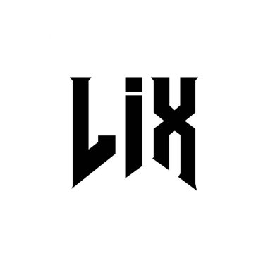 Teknoloji şirketi için LIX mektup logosu tasarımı. LIX logo tasarımı siyah ve beyaz renk kombinasyonu. LIX logosu, LIX vektörü, LIX tasarımı, LIX simgesi, LIX alfabesi. LIX tipografi logo tasarımı