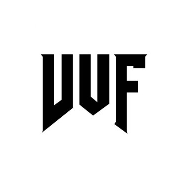 Teknoloji şirketi için VUF mektup logosu tasarımı. VUF logo tasarımı siyah ve beyaz renk kombinasyonu. VUF logosu, VUF vektörü, VUF tasarımı, VUF simgesi, VUF alfabesi. VUF tipografi logosu tasarımı