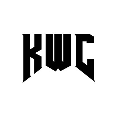 Teknoloji şirketi için KWC mektup logosu tasarımı. KWC logo tasarımı siyah ve beyaz renk kombinasyonu. KWC logosu, KWC vektörü, KWC tasarımı, KWC simgesi, KWC alfabesi. KWC tipografi logo tasarımı