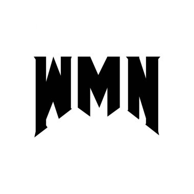 Teknoloji şirketi için WMN harf logosu tasarımı. WMN logo tasarımı siyah ve beyaz renk kombinasyonu. WMN logosu, WMN vektörü, WMN tasarımı, WMN simgesi, WMN alfabesi. WMN tipografi logosu tasarımı