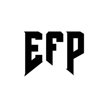 Teknoloji şirketi için EFP mektup logosu tasarımı. EFP logo tasarımı siyah ve beyaz renk kombinasyonu. EFP logosu, EFP vektörü, EFP tasarımı, EFP simgesi, EFP alfabesi. EFP tipografi logosu tasarımı