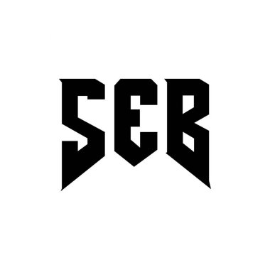 SEB letter logo design for technology company. SEB logo design black and white color combination. SEB logo, SEB vector, SEB design, SEB icon, SEB alphabet. SEB typography logo design clipart