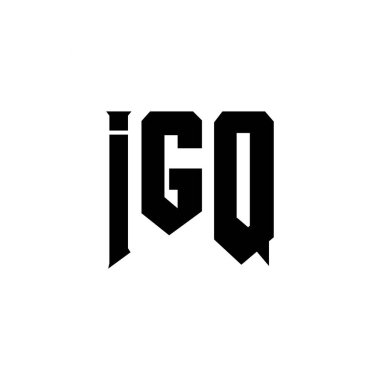 Teknoloji şirketi için IGQ harf logosu tasarımı. IGQ logo tasarımı siyah ve beyaz renk kombinasyonu. IGQ logosu, IGQ vektörü, IGQ tasarımı, IGQ simgesi, IGQ alfabesi. IGQ tipografi logosu tasarımı