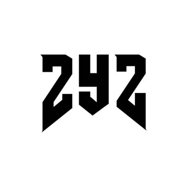 Teknoloji şirketi için ZYZ harf logosu tasarımı. ZYZ logo tasarımı siyah ve beyaz renk kombinasyonu. ZYZ logosu, ZYZ vektörü, ZYZ tasarımı, ZYZ simgesi, ZYZ alfabesi. ZYZ tipografi logosu tasarımı