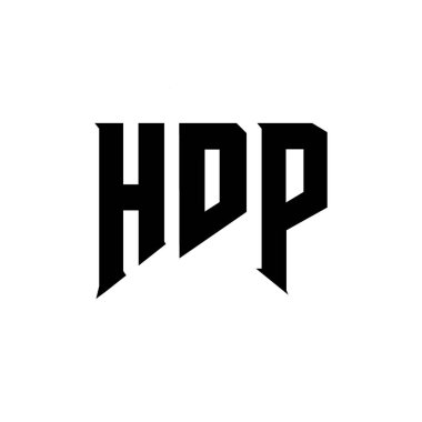 Teknoloji şirketi için HDP mektup logosu tasarımı. HDP logo tasarımı siyah-beyaz renk kombinasyonu. HDP logosu, HDP vektörü, HDP tasarımı, HDP ikonu, HDP alfabesi. HDP tipografi logosu tasarımı