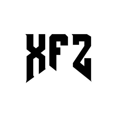 Teknoloji şirketi için XFZ harf logosu tasarımı. XFZ logo tasarımı siyah ve beyaz renk kombinasyonu. XFZ logosu, XFZ vektörü, XFZ tasarımı, XFZ simgesi, XFZ alfabesi. XFZ tipografi logosu tasarımı