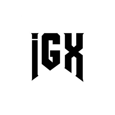 Teknoloji şirketi için IGX harf logosu tasarımı. IGX logo tasarımı siyah ve beyaz renk kombinasyonu. IGX logosu, IGX vektörü, IGX tasarımı, IGX simgesi, IGX alfabesi. IGX tipografi logosu tasarımı