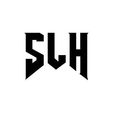Teknoloji şirketi için SLH harf logosu tasarımı. SLH logo tasarımı siyah ve beyaz renk kombinasyonu. SLH logosu, SLH vektörü, SLH dizaynı, SLH simgesi, SLH alfabesi. SLH tipografi logosu tasarımı