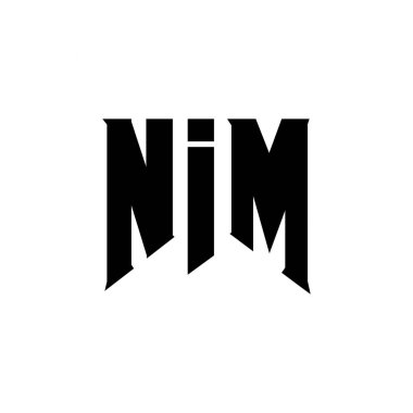 Teknoloji şirketi için NIM mektup logosu tasarımı. NIM logosu siyah-beyaz renk kombinasyonu tasarladı. NIM logosu, NIM vektörü, NIM tasarımı, NIM simgesi, NIM alfabesi. NIM tipografi logosu tasarımı