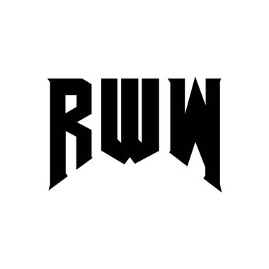 Teknoloji şirketi için RWW harf logosu tasarımı. RWW logo tasarımı siyah ve beyaz renk kombinasyonu. RWW logosu, RWW vektörü, RWW tasarımı, RWW simgesi, RWW alfabesi. RWW tipografi logosu tasarımı