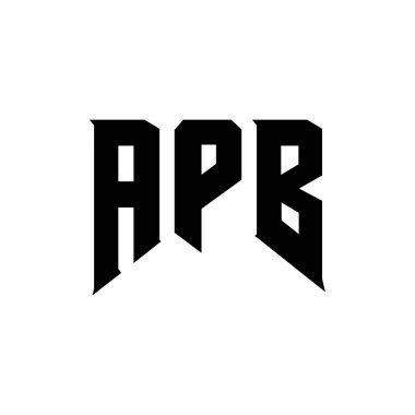 Teknoloji şirketi için APB mektup logosu tasarımı. APB logo tasarımı siyah-beyaz renk kombinasyonu. APB logosu, APB vektörü, APB tasarımı, APB simgesi, APB alfabesi. APB tipografi logo tasarımı.
