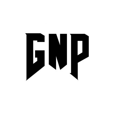 GNP letter logo design for technology company. GNP logo design black and white color combination. GNP logo, GNP vector, GNP design, GNP icon, GNP alphabet. GNP typography logo design clipart