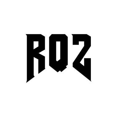 Teknoloji şirketi için RQZ harf logosu tasarımı. RQZ logo tasarımı siyah ve beyaz renk kombinasyonu. RQZ logosu, RQZ vektörü, RQZ tasarımı, RQZ simgesi, RQZ alfabesi. RQZ tipografi logosu tasarımı