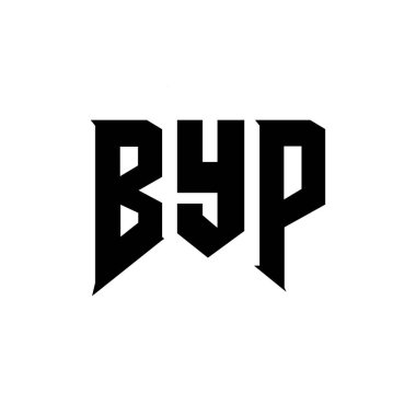 Teknoloji şirketi için BYP mektup logosu tasarımı. BYP logo tasarımı siyah ve beyaz renk kombinasyonu. BYP logosu, BYP vektörü, BYP tasarımı, BYP simgesi, BYP alfabesi. BYP tipografi logosu tasarımı.