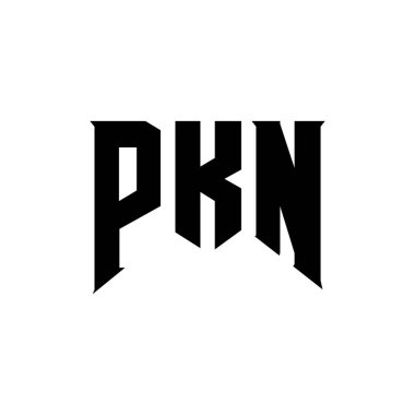 Teknoloji şirketi için PKN harf logosu tasarımı. PKN logo tasarımı siyah ve beyaz renk kombinasyonu. PKN logosu, PKN vektörü, PKN tasarımı, PKN simgesi, PKN alfabesi. PKN tipografi logosu tasarımı