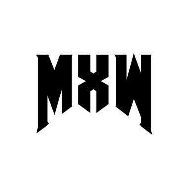 MXW letter logo design for technology company. MXW logo design black and white color combination. MXW logo, MXW vector, MXW design, MXW icon, MXW alphabet. MXW typography logo design clipart