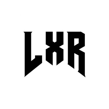 Teknoloji şirketi için LXR harf logosu tasarımı. LXR logo tasarımı siyah ve beyaz renk kombinasyonu. LXR logosu, LXR vektörü, LXR tasarımı, LXR simgesi, LXR alfabesi. LXR tipografi logosu tasarımı