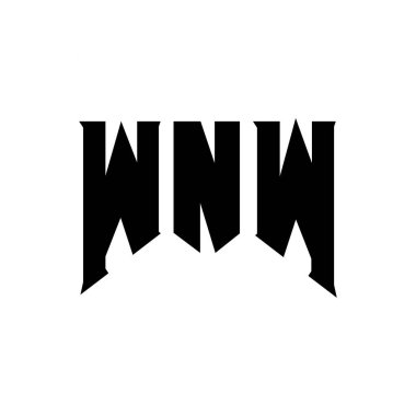 Teknoloji şirketi için WNW harf logosu tasarımı. WNW logo tasarımı siyah ve beyaz renk kombinasyonu. WNW logosu, WNW vektörü, WNW tasarımı, WNW simgesi, WNW alfabesi. WNW tipografi logosu tasarımı