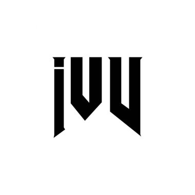 Teknoloji şirketi için IV harfli logo tasarımı. IV logosu siyah beyaz kombinasyon tasarladı. IVV logosu, IV vektörü, IV dizaynı, IV simgesi, IV alfabesi. IVV tipografi logosu tasarımı