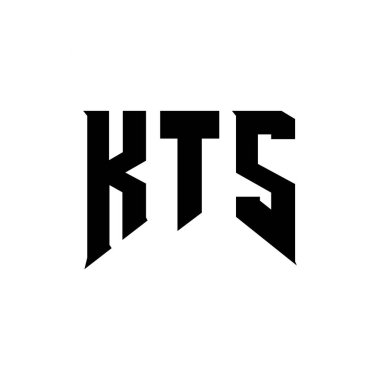 Teknoloji şirketi için KTS mektup logosu tasarımı. KTS logo tasarımı siyah ve beyaz renk kombinasyonu. KTS logosu, KTS vektörü, KTS tasarımı, KTS simgesi, KTS alfabesi. KTS tipografi logosu tasarımı