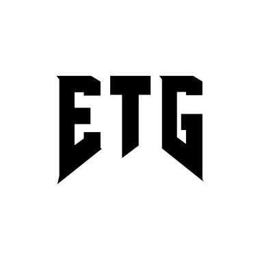 Teknoloji şirketi için ETG harf logosu tasarımı. ETG logo tasarımı siyah ve beyaz renk kombinasyonu. ETG logosu, ETG vektörü, ETG tasarımı, ETG simgesi, ETG alfabesi. ETG tipografi logosu tasarımı