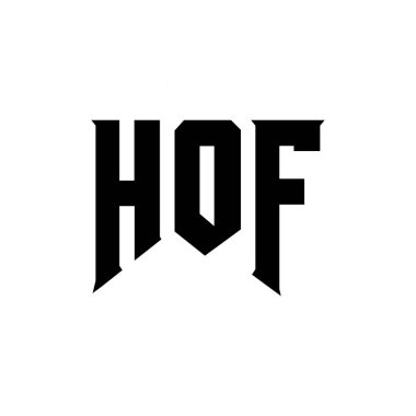 Teknoloji şirketi için HOF mektup logosu tasarımı. HOF logosu siyah ve beyaz renk kombinasyonu tasarladı. Hof logosu, Hof vektörü, Hof tasarımı, Hof simgesi, Hof alfabesi. HOF tipografi logosu tasarımı