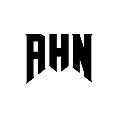 Teknoloji şirketi için Ahn harf logosu tasarımı. AHN logo tasarımı siyah ve beyaz renk kombinasyonu. AHN logosu, AHN vektörü, AHN dizaynı, AHN simgesi, AHN alfabesi. AHN tipografi logosu tasarımı.
