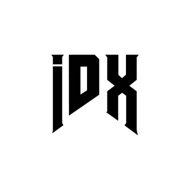 Teknoloji şirketi için IDX mektup logosu tasarımı. IDX logo tasarımı siyah ve beyaz renk kombinasyonu. IDX logosu, IDX vektörü, IDX tasarımı, IDX simgesi, IDX alfabesi. IDX tipografi logo tasarımı