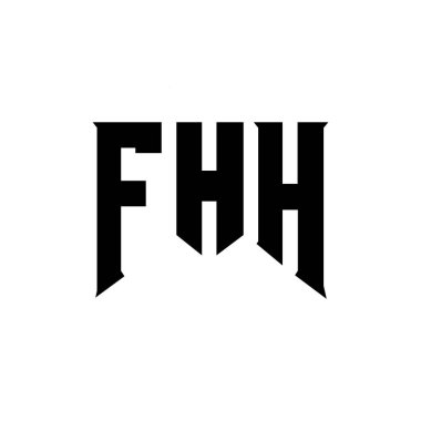 Teknoloji şirketi için FHH mektup logosu tasarımı. FHH logosu siyah ve beyaz renk kombinasyonu tasarladı. FHH logosu, FHH vektörü, FHH tasarımı, FHH simgesi, FHH alfabesi. FHH tipografi logosu tasarımı