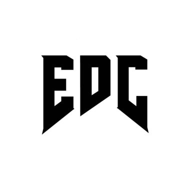 Teknoloji şirketi için EDC mektup logosu tasarımı. EDC logo tasarımı siyah ve beyaz renk kombinasyonu. EDC logosu, EDC vektörü, EDC tasarımı, EDC simgesi, EDC alfabesi. EDC tipografi logosu tasarımı
