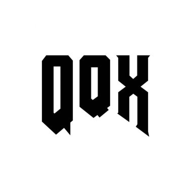 Teknoloji şirketi için QQX harf logosu tasarımı. QQX logo tasarımı siyah ve beyaz renk kombinasyonu. QQX logosu, QQX vektörü, QQX tasarımı, QQX simgesi, QQX alfabesi. QQX tipografi logosu tasarımı