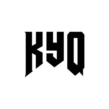 Teknoloji şirketi için KYQ harf logosu tasarımı. KYQ logo tasarımı siyah ve beyaz renk kombinasyonu. KYQ logosu, KYQ vektörü, KYQ tasarımı, KYQ simgesi, KYQ alfabesi. KYQ tipografi logosu tasarımı